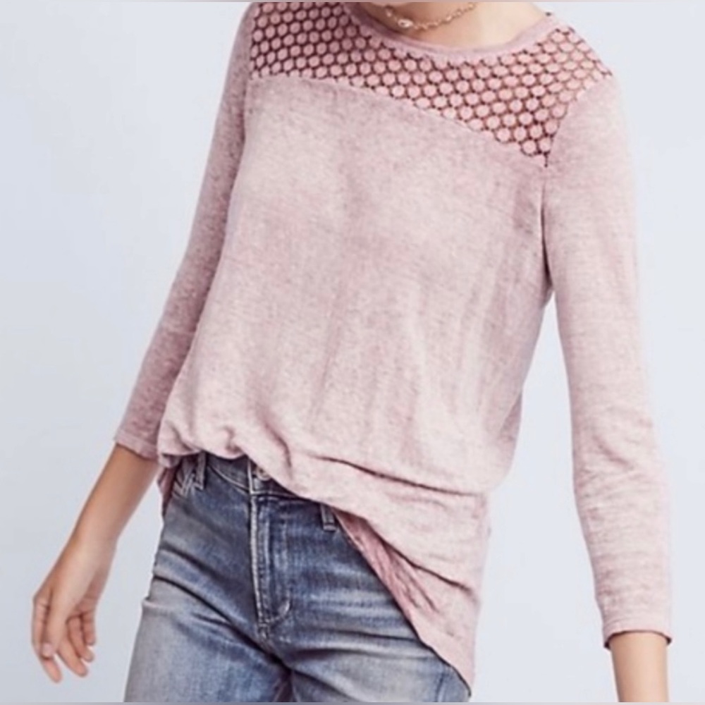 Akemi Kin Anthro Amis Crochet Lace Top